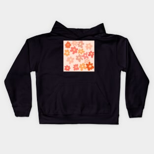 Groovy 70s Retro Mod Flowers Kids Hoodie